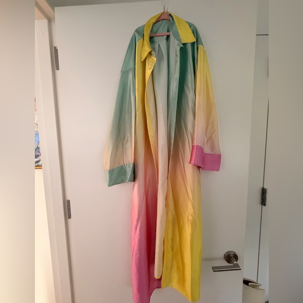Anthropologie Pastel Ombre Long Robe  - Multi Color